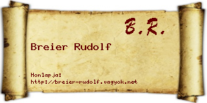 Breier Rudolf névjegykártya